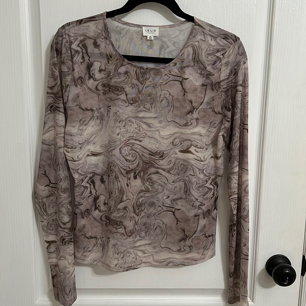 Sheer long sleeve top